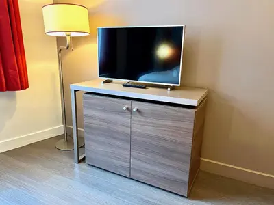 Télévision ou salle de divertissement dans l'établissement Joli studio sur les quais