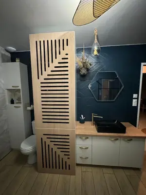 Salle de bains dans l'établissement Maison neuve Contemporaine