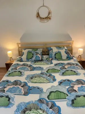 Un ou plusieurs lits dans un hébergement de l'établissement Villa premium 150m de la plage