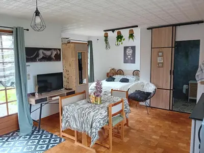 Télévision ou salle de divertissement dans l'établissement Petite maison