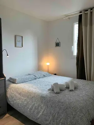 Un ou plusieurs lits dans un hébergement de l'établissement Appartement, Cabourg Plage, Centre ville - Aquilon