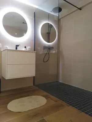 Salle de bains dans l'établissement Chez Camille et Pierre