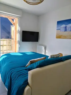 Télévision ou salle de divertissement dans l'établissement Appartement neuf, calme et ensoleillé