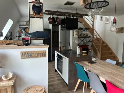Cuisine ou kitchenette dans l'établissement Les Collines d'Omaha