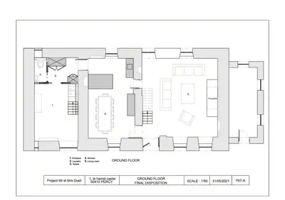 Plan de l'établissement Renovated Stone House In Normandy