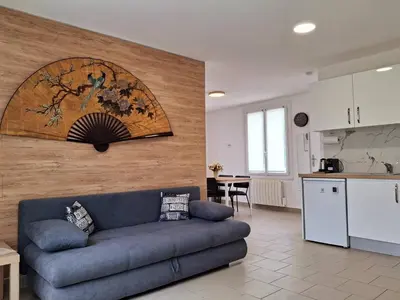 Plan de l'établissement À 300 m de la plage, charme et tranquillité à Merville-Franceville - FR-1-788-66
