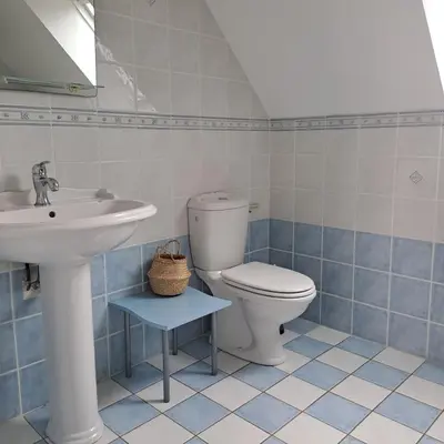 Salle de bains dans l'établissement domaine Le Lac