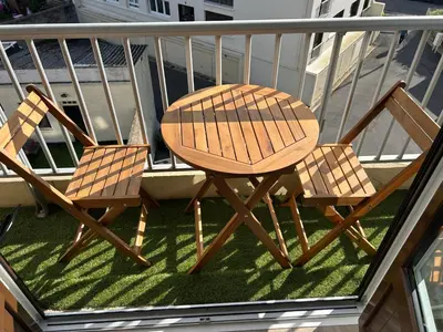 Balcon ou terrasse dans l'établissement Studio Lumineux à 2 pas de la Rue de la Mer
