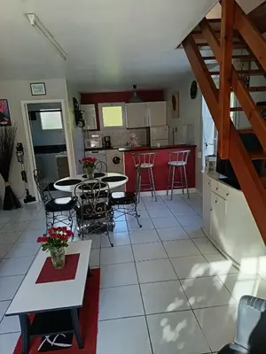 Cuisine ou kitchenette dans l'établissement Gîte de la mouette