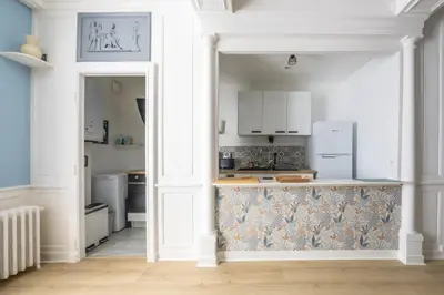 Cuisine ou kitchenette dans l'établissement La Belle Epoque city center
