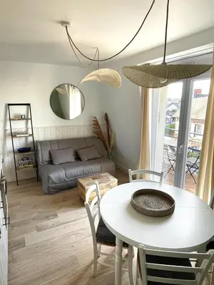 Coin salon dans l'établissement T2 Vue mer, Au Balcon des Marées