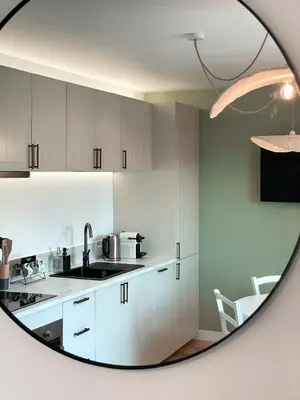 Cuisine ou kitchenette dans l'établissement T2 Vue mer, Au Balcon des Marées