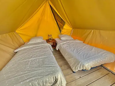 Un ou plusieurs lits dans un hébergement de l'établissement Hébergement bord de mer MERVILLE FRANCEVILLE