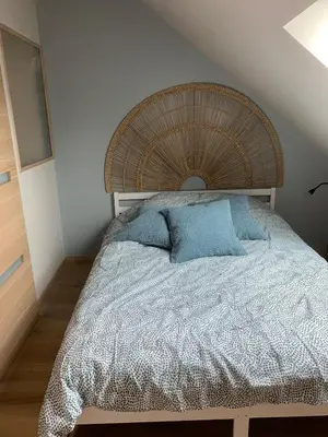 Un ou plusieurs lits dans un hébergement de l'établissement Maisonnette de charme - Piscine intérieure privée chauffée en option