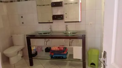 Salle de bains dans l'établissement Corp de ferme