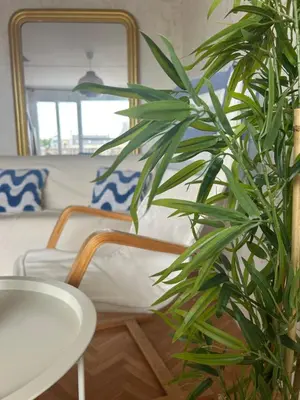 Coin salon dans l'établissement Appartement 2 minutes de la plage