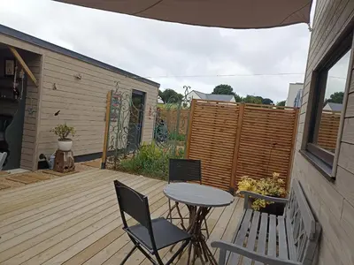 Balcon ou terrasse dans l'établissement Le petit Préau 10 min plages