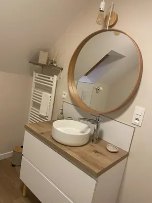 Salle de bains dans l'établissement Gîte à la campagne