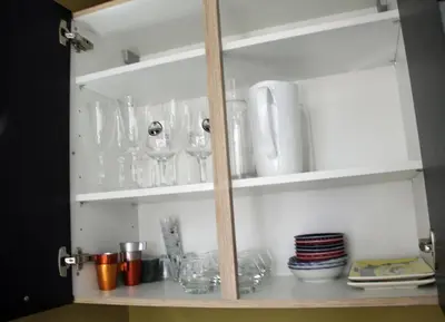 Cuisine ou kitchenette dans l'établissement Chambre double Minquiers dans une maison, au calme sur le GR223