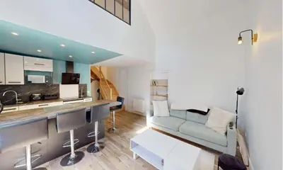 Cuisine ou kitchenette dans l'établissement Maison cosy à 2 pas de la mer - Séjour à deux