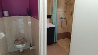 Salle de bains dans l'établissement Retour de plage
