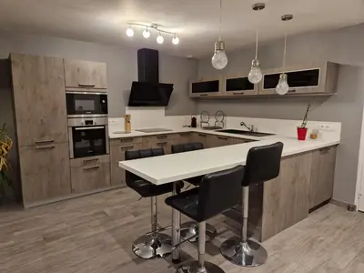 Cuisine ou kitchenette dans l'établissement p'tite maison de PH