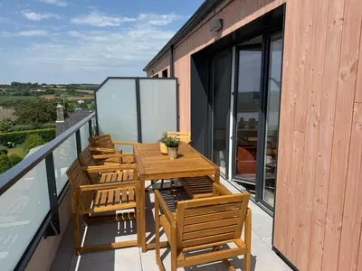 Balcon ou terrasse dans l'établissement Appartement Le Riva B304