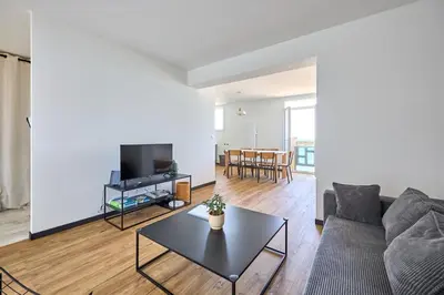 Coin salon dans l'établissement Le Nid Maritime - duplex proche de la plage