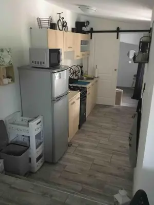 Cuisine ou kitchenette dans l'établissement Studio à 50M de la mer avec SPA