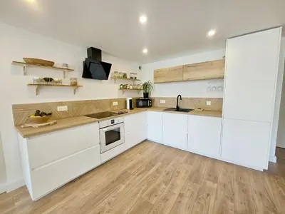 Cuisine ou kitchenette dans l'établissement La Parenthèse Normande, Location maison avec jardin