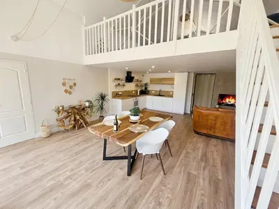 Coin salon dans l'établissement La Parenthèse Normande, Location maison avec jardin