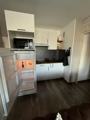 Cuisine ou kitchenette dans l'établissement LOOVAEL appartement vue sur port de plaisance ET mer