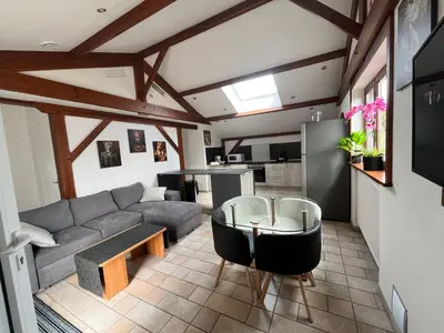 Cuisine ou kitchenette dans l'établissement Maison de Vacances du Bouquet