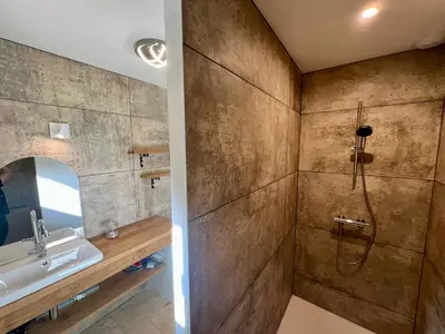 Salle de bains dans l'établissement Gîte de petit Pierre