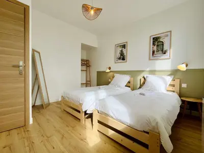 Un ou plusieurs lits dans un hébergement de l'établissement La Rose des Marais - Renovated & Fully Equipped House