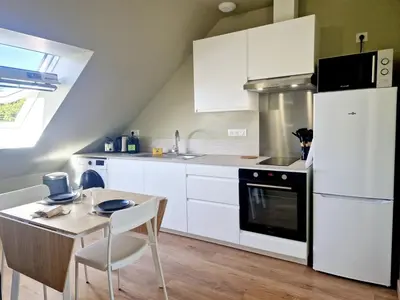 Cuisine ou kitchenette dans l'établissement L'Ermitage Scandi