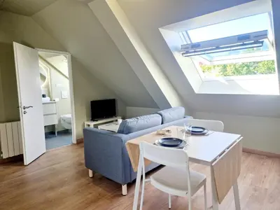 Télévision ou salle de divertissement dans l'établissement L'Ermitage Scandi