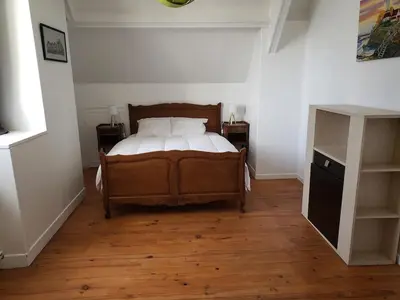 Un ou plusieurs lits dans un hébergement de l'établissement gite barfleur