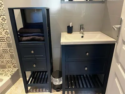 Salle de bains dans l'établissement La maison Sainte Anne