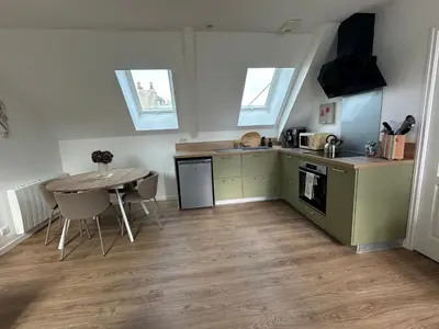 Cuisine ou kitchenette dans l'établissement Le Valory