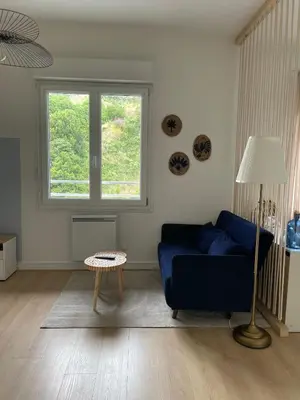 Coin salon dans l'établissement Appartement Port la Houle avec Parking privé à 5min à pied