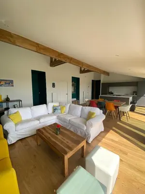 Un ou plusieurs lits dans un hébergement de l'établissement Appartement 7 personnes, splendide vue