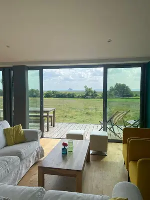 Coin salon dans l'établissement Appartement 7 personnes, splendide vue