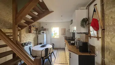 Cuisine ou kitchenette dans l'établissement La Vigie - Maison en bord de mer