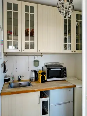 Cuisine ou kitchenette dans l'établissement Charmant Appartement proche mer et centre, calme, 4 pers