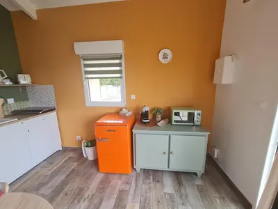 Cuisine ou kitchenette dans l'établissement Dépendance entre CAEN et la mer