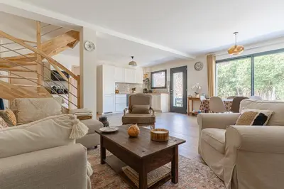 Coin salon dans l'établissement La Maison du Martrait - Proche de la plage