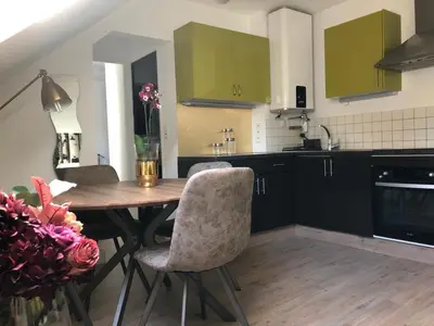 Cuisine ou kitchenette dans l'établissement appartement cosy