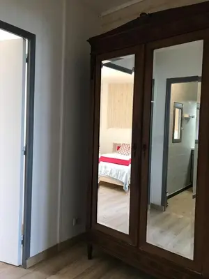 Un ou plusieurs lits dans un hébergement de l'établissement Port de la Houle vue mer - appartement 55 m2 - 1 chambre