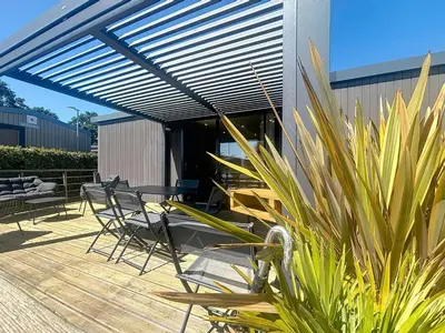 Plan de l'établissement Mobil-home confortable 6 pers, 3 ch, 2 sdb, proche plage, ménage inclus - FR-1-361A-99